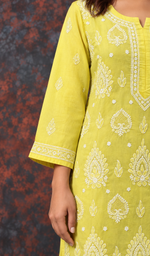 Women's Lucknowi Handcrafted Cotton Chikankari Kurti- HONC0392393