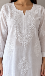 Women's Lucknowi Handcrafted Cotton Chikankari Kurti - HONC0207352