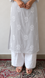 Mahek  Women's Lucknowi Handcrafted Cotton Chikankari Kurti - HONC0109608