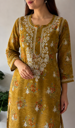 Women's Lakhnavi Handcrafted Kota Cotton Chikankari Kurti - HONC033361