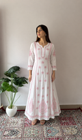 Divya Women's Lucknowi Handcrafted Cotton Chikankari Kurti - HONC0213372