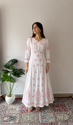 Divya Women's Lucknowi Handcrafted Cotton Chikankari Kurti - HONC0213372