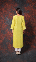 Women's Lucknowi Handcrafted Cotton Chikankari Kurti- HONC0392393