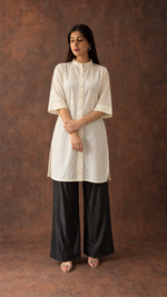 Women's Lakhnavi Handcrafted Cotton Chikankari Top And Palazzo Set - HONC013654