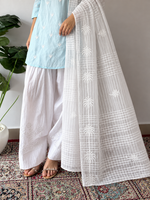 Women's Lucknowi Handcrafted Cotton Chikankari Dupatta - HONC0386479