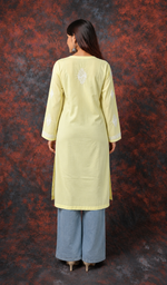 Women's Lucknowi Handcrafted Cotton Chikankari Kurti- HONC0129493