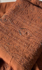 Load image into Gallery viewer, Women's Lucknowi Handcrafted Viscose Georgette Unstitched Chikankari Suit Material - HONC0325140