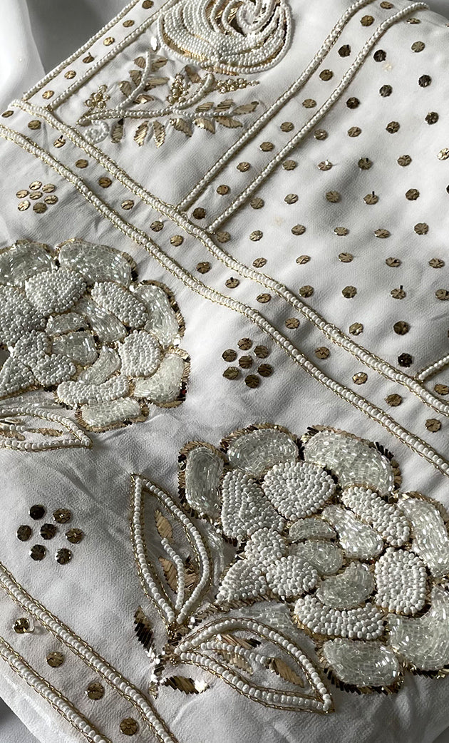 Women's Lucknowi Handcrafted Viscose Georgette Chikankari Kurta and Dupatta Set- HONC0328894