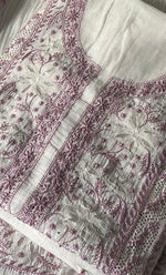 将图像加载到图库查看器中， Saanvi Women's Lakhnavi Handcrafted Mul Chanderi Unstitched Kurta And Dupatta Set- HONC0337745