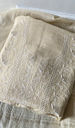 Load image into Gallery viewer, Women's Lakhnavi Handcrafted Mul Chanderi Unstitched Chikankari Full Suit - HONC0370550