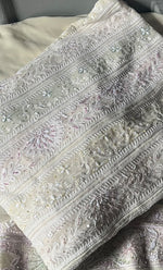 Load image into Gallery viewer, Women&#39;s Lakhnavi Handcrafted Pure Silk Georgette Chikankari Anarkali and Dupatta set - HONC0283158
