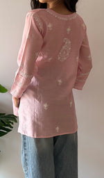 将图像加载到图库查看器中， Eshita Women's Lakhnavi Handcrafted Mul Chanderi Chikankari Top - HONC0329115