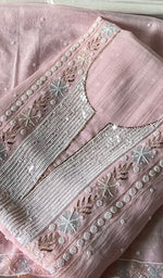 将图像加载到图库查看器中， Women's Lakhnavi Handcrafted Mul Chanderi Unstitched Chikankari Full Suit Material - HONC0344644