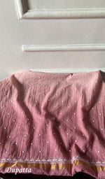 Load image into Gallery viewer, Jazba Women's Lakhnavi Handcrafted Mul Chanderi Unstitched Kurta And Dupatta Set - HONC0495494