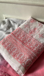 将图像加载到图库查看器中， Women's Lakhnavi Handcrafted Cotton Unstitched Chikankari Suit Material - HONC0367458