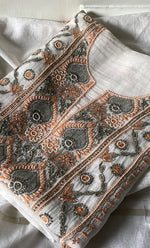 Load image into Gallery viewer, Women's Lakhnavi Handcrafted Unstitched Mul Chanderi Kurta And Dupatta Set - HONC0323577