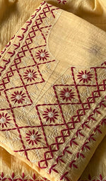 Load image into Gallery viewer, Women's Lakhnavi Handcrafted Chanderi Silk Unstitched Chikankari Full Suit - HONC0369251