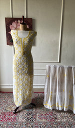 Load image into Gallery viewer, Women's Lakhnavi Handcrafted Mul Chanderi Unstitched Kurta And Dupatta Set- HONC0368975