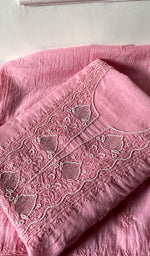 将图像加载到图库查看器中， Women's Lakhnavi Handcrafted Mul Chanderi Unstitched Chikankari Full Suit Material - HONC0314660