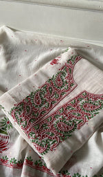 Load image into Gallery viewer, Madiha  Women's Lakhnavi Handcrafted Mul Chanderi Unstitched Kurta And Dupatta Set - HONC0368718