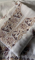 Load image into Gallery viewer, Women's Lakhnavi Handcrafted Mul Chanderi Unstitched Kurta And Dupatta Set - HONC02798120