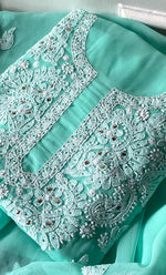 Load image into Gallery viewer, Women&#39;s Lucknowi Handcrafted Faux-Georgette Chikankari Suit Material - HONC0263069
