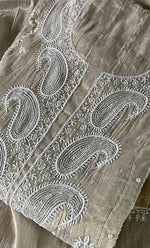 Load image into Gallery viewer, Women's Lakhnavi Handcrafted Tissue Chanderi Semi-Stitched Anarkali And Dupatta Set - HONC0331743