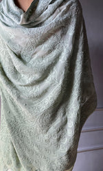 Load image into Gallery viewer, Women&#39;s Lakhnavi Handcrafted Viscose Georgette Chikankari Saree - HONC0301803
