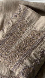 Load image into Gallery viewer, Women's Lakhnavi Handcrafted Mul Chanderi Unstitched Kurta And Dupatta Set- HONC0326150
