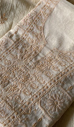 Load image into Gallery viewer, Women's Lucknowi Handcrafted Chanderi Silk Unstitched Chikankari Full Suit Material - HONC0342158