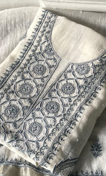 Load image into Gallery viewer, Women's Lakhnavi Handcrafted Unstitched Mul Chanderi Kurta And Dupatta Set - HONC03274830