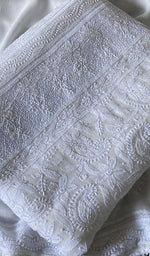 Load image into Gallery viewer, Women's Lucknowi Handcrafted Viscose Georgette Unstitched Chikankari Kurta and Dupatta Set- HONC0341388