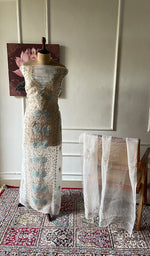 Load image into Gallery viewer, Women's Lakhnavi Handcrafted Pure Organza Chikankari Unstitched Kurta And Dupatta Set- HONC03361470