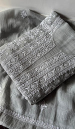Load image into Gallery viewer, Women's Lakhnavi Handcrafted Mul Chanderi Unstitched Kurta And Dupatta Set - HONC0374454