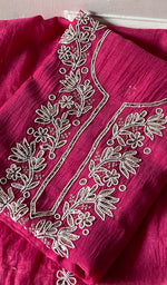 Load image into Gallery viewer, Nyla Women's Lakhnavi Handcrafted Mul Chanderi Unstitched Chikankari Full Suit Material - HONC0352599