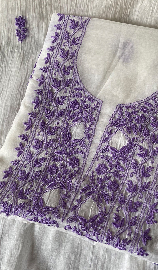 Women's Lakhnavi Handcrafted Mul Chanderi Kurta And Dupatta Set - HONC0263965