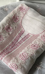 Load image into Gallery viewer, Gulaab Women's Lakhnavi Handcrafted Pure Organza Chikankari Unstitched Kurta And Dupatta Set- HONC0319870