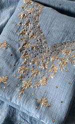 Load image into Gallery viewer, Mul Chanderi Kurta And Dupatta SetWomen's Lakhnavi Handcrafted Mul Chanderi Kurta And Dupatta Set- HONC0338722