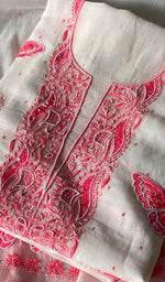 Load image into Gallery viewer, Titlee Women's Lakhnavi Handcrafted Mul Chanderi Kurta And Dupatta Set - HONC0378404