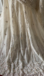 Load image into Gallery viewer, Women's Lakhnavi Handcrafted Bridal Tissue Chanderi Chikankari Lehenga Set - HONC0353218