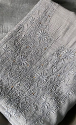 Load image into Gallery viewer, Women's Lakhnavi Handcrafted Mul Chanderi Unstitched Chikankari Full Suit Material - HONC0324473