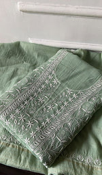 将图像加载到图库查看器中， Women's Lakhnavi Handcrafted Mul Chanderi Unstitched Kurta And Dupatta Set- HONC0342133