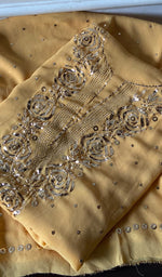 Load image into Gallery viewer, Hunar Women's Lucknowi Handcrafted Viscose Georgette Unstitched Chikankari Suit Material - HONC0353159