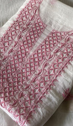 将图像加载到图库查看器中， Women's Lakhnavi Handcrafted Mul Chanderi Unstitched Kurta And Dupatta Set -  HONC0314665