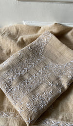 Load image into Gallery viewer, Women's Lakhnavi Handcrafted Tissue Chanderi Unstitched Kurta And Dupatta Set- HONC0352504