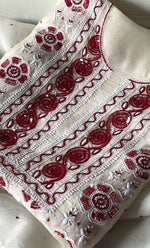 将图像加载到图库查看器中， Women&#39;s Lakhnavi Handcrafted Pure Organza Chikankari Unstitched Kurta And Dupatta Set- HONC0328890
