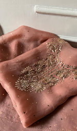 Load image into Gallery viewer, Marifa Women's Lakhnavi Handcrafted Pure Organza Chikankari Unstitched Kurta And Dupatta Set- HONC0362242