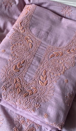 Load image into Gallery viewer, Women's Lakhnavi Handcrafted Cotton Unstitched Chikankari Suit Material - HONC0358200