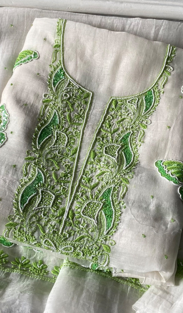 Titlee Women's Lakhnavi Handcrafted Mul Chanderi Kurta And Dupatta Set - HONC0378400