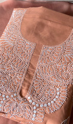 Load image into Gallery viewer, Women's Lakhnavi Handcrafted Cotton Unstitched Chikankari Suit Material - HONC0360795